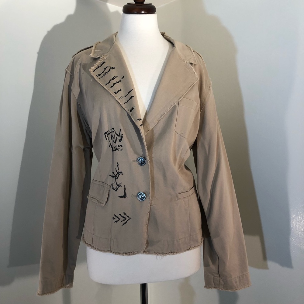 Chico’s Khaki color blazer with buttons; size 3